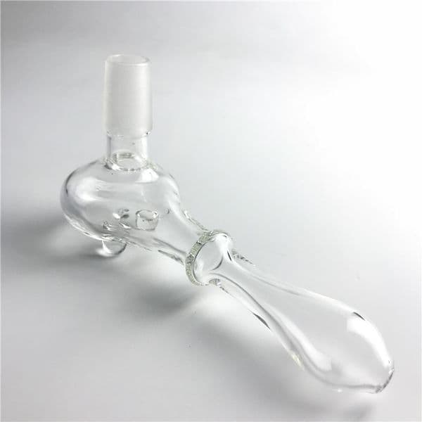 Glass Handle Hook Adapter Water Bongs Ash Catcher DIY Accessories with 18mm Thick Pyrex Glass Water Pipes for Smoking
