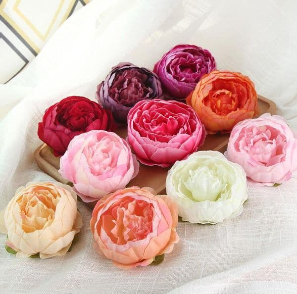 10cm Artificial Flowers For Decorations Silk Heads Party Decoration Flower Wall Wedding Backdrop White Peony G1246