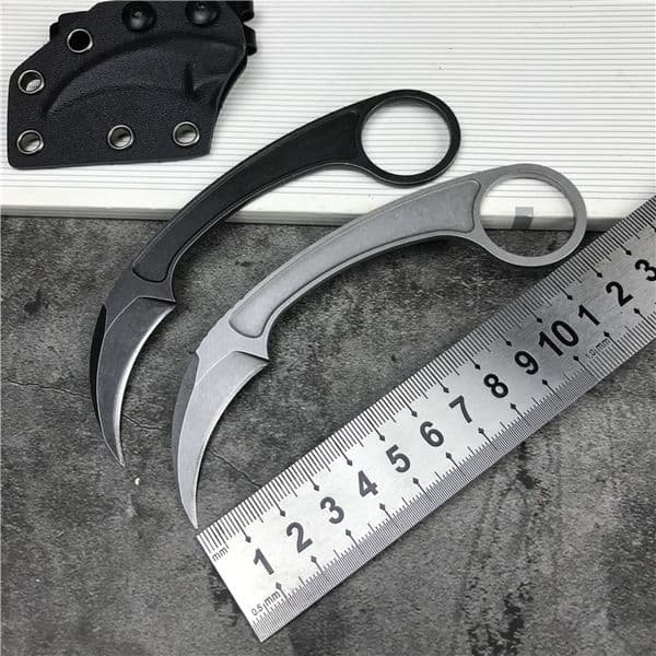 Tactical Claw Knives Karambit 440C folding knife Stone Wash Blade Full Tang Steel Handle Fixed Blade Knife H5435