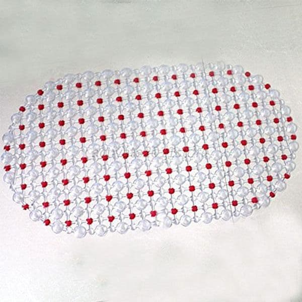 AsyPets Bathroom Tub Non-Slip Bath Floor Bubble Shower Tub Mat Plastic Rubber PVC Colors:Red-25