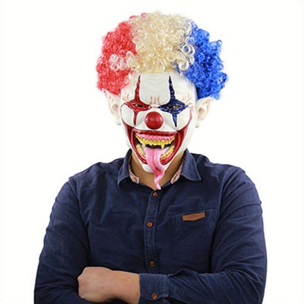 Spiked Hair Clown Full Face Latex Terror Crown Masks Horror Mask For Halloween Cosplay Party Night Club Hot