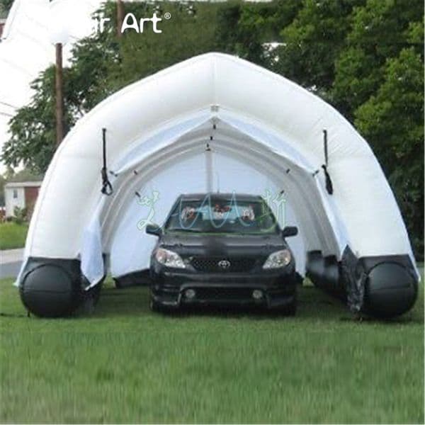 Ecnomic inflatable garage tent tunnel marquee car cover work shop booth with removable ZIPPER curtains and strong base tube for sale