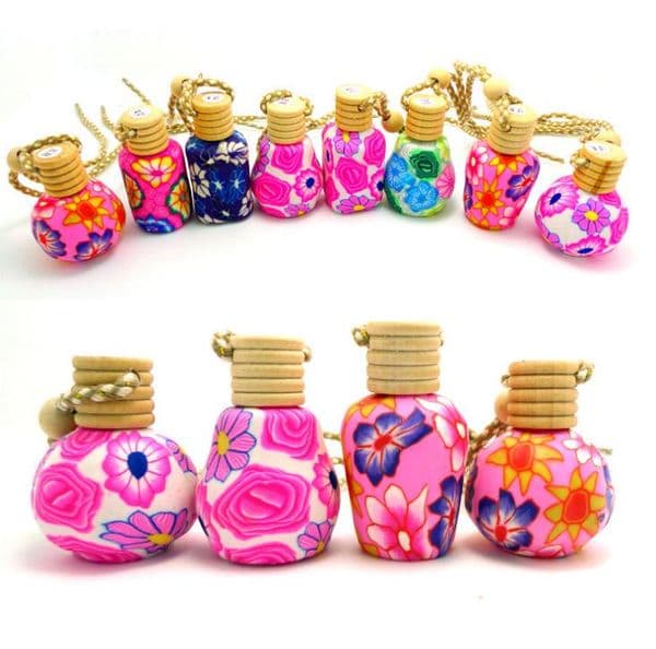 wholesale New Arrive Car hang decoration Ceramic essence oil Perfume Hang rope empty bottle free shipping SN1458