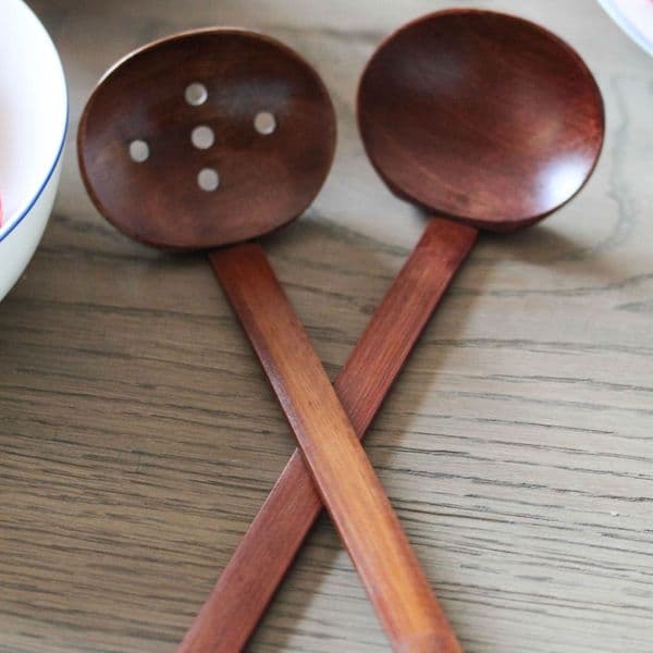 fast shipping New Wooden tableware Turtle soup Japanese ramen wooden Long handle colander Hot pot spoon practical and durable