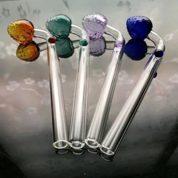 The color of strawberry pot head ,Wholesale Bongs Oil Burner Pipes Water Pipes Glass Pipe Oil Rigs Smoking Free ShippingNew