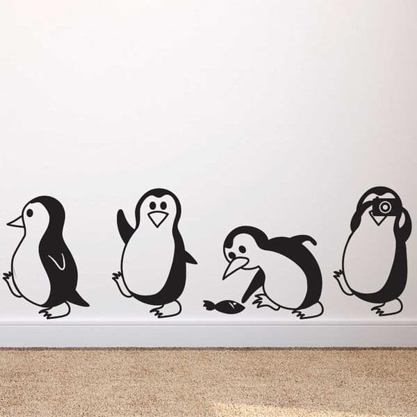 Cute little penguin wall sticker Home Decor children living room Wall murals Art Decals wallpapers ani stickers