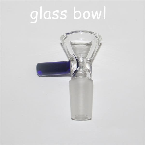 Smoking Hookahs Glass Bowls Tobacco Herb Dry Bowl Slide For Bong And Pipes 14mm 18mm Male Joint With Handle Sold