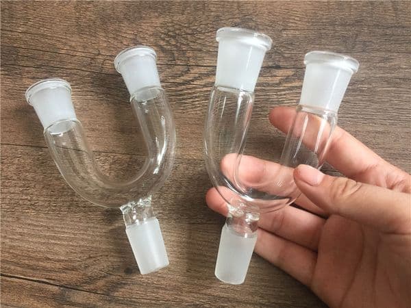 TOP quality Glass double bowl adapter 14mm 18mm male Glass adapter double bowl adapter two size for option for hookah water pipes