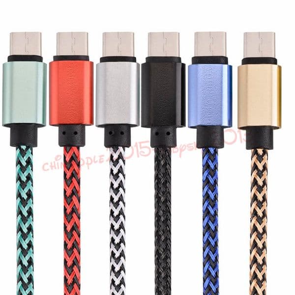 1m/2m /3m Fabric braided charger cables Type C micro v8 usb data cable for samsung s6 s7 edge s8 htc
