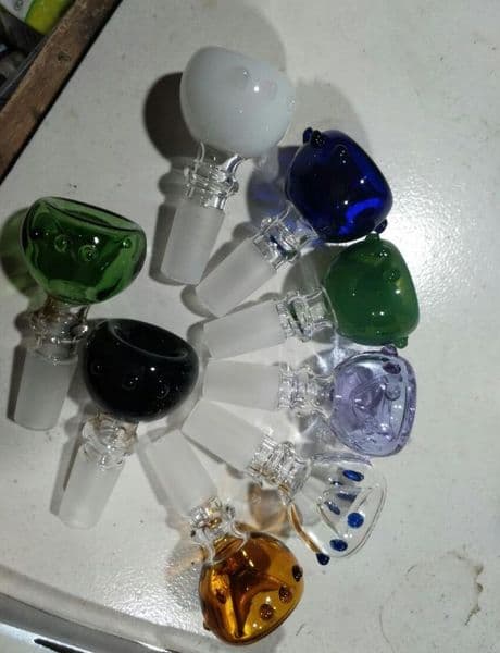 Single wheel color point bubble head 14mm Wholesale glass pipe