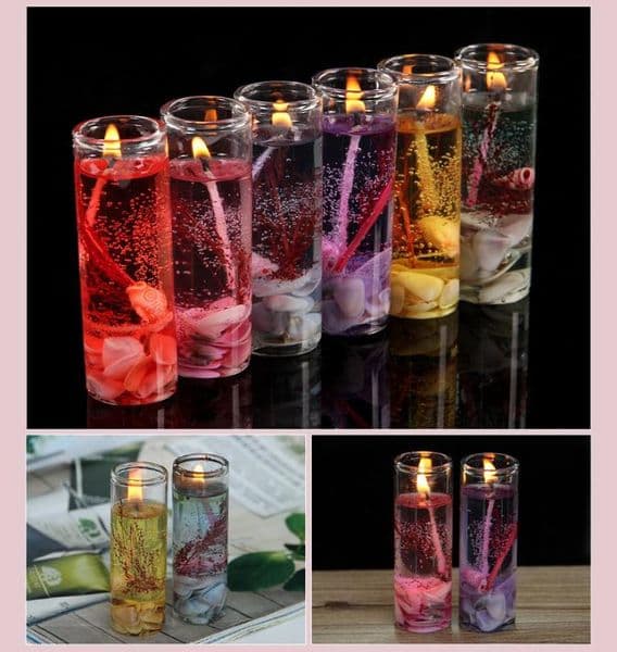 Gel Wax Romantic Candles For Valentine's Day Birthday And Wedding Banquet Candles With 6 Color,Aroma Jelly Wax Candles SN1241