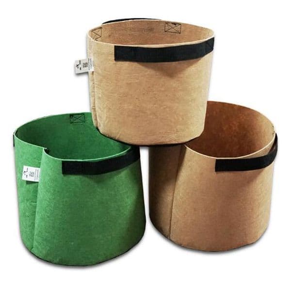 Green Brown Non-Woven Fabric Flower Pots with Handles Bag for Seeds Growing Grow Tent Garden Decor Greenhouse Fairy Garden Miniatures