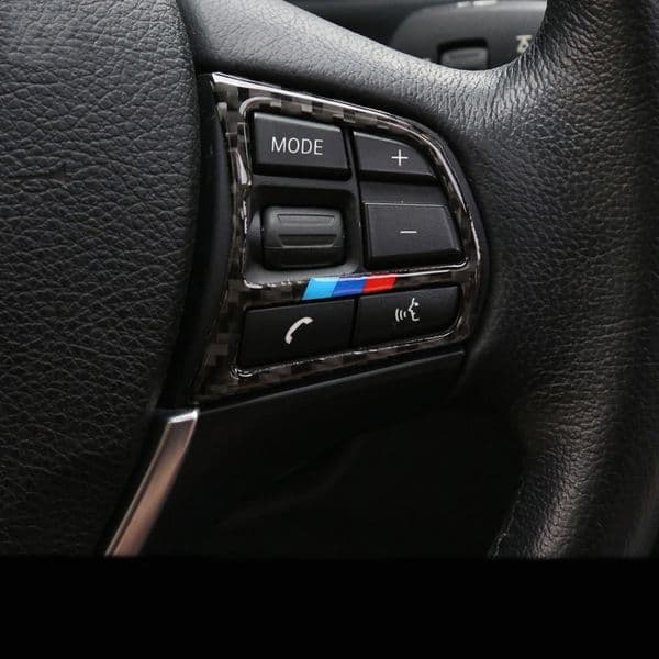 Carbon Fiber Sticker Steering wheel Buttons frame cover trim For BMW 3/4 series 3GT F30 F31 F34 2013-18 Car Styling Accessories