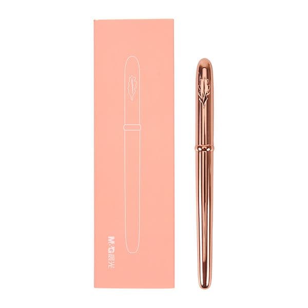 Fashion Elegant Rose Gold 0.5mm Fountain Pen with Gift Box High-end Metal Ink Pens for Student and Women Writing Stationery