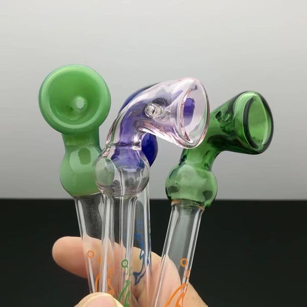 Smoking pipes Ball Glass Oil Burner Pipe Smoking Bowl Water Hookahs bongs Colorful Dolphin Love New Glass Concave Pipe