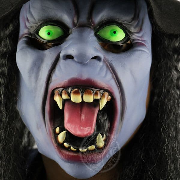 Dark Night Witch Horror Latex Witch Mask For Haunted House Halloween Cosplay Party Night Club