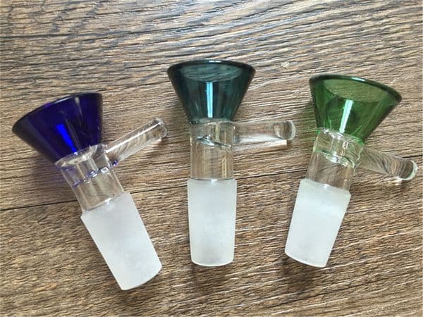 FUNNELshape 14mm 18mm male glass bowl for bong funnel slide Piece smoking accessories glass oil burner for oil