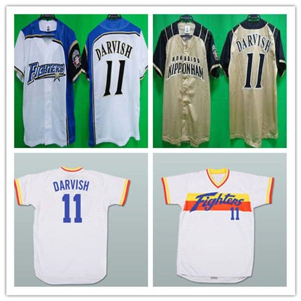 Custom 11 Yu Darvish Hokkaido Nippon-Ham Fighters Jerseys Baseball Yellow White Alternate Stitched Any Name Number Shirts Cheap Good