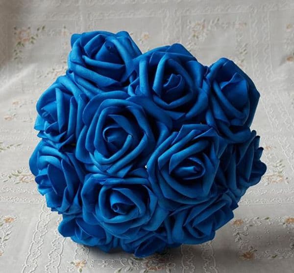 Artificial Flowers Royal Blue Roses For Bridal Bouquet Wedding Decor Arrangement Centerpiece Wholesale Lots B2