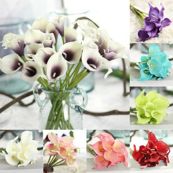 33 Colors PU Calla Lily Artificial Flower Bouquet Real Touch Party Wedding Decorations Fake Flowers Home Decor 38cm*6cm