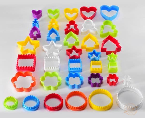100sets/lot Coloful Multi shape plastic cake mold bread toast sushi rice mould mousse ring cake cutter mold