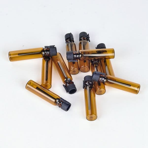 Most Popular 1000Pcs/Lot Mini Glass Sample Vials Small Amber Perfume Bottles 1Ml Test Tube Trial Bottle Free DHL B2