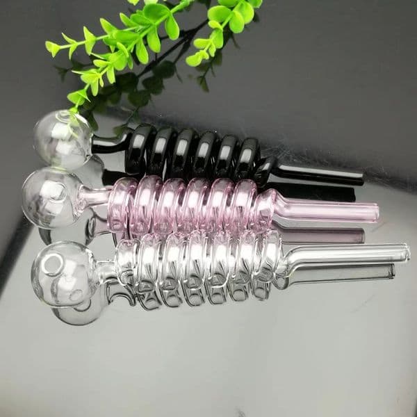 Glass Oil Burner Pipes hookah Glass Smoking bongs Smoke Pipes Colored Multi Spiral Glass Burner