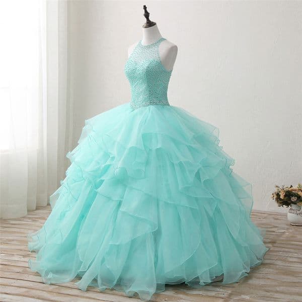 royal blue cheapest stock ball gown quinceanera dresses beaded sweet 16 year laceup prom party evening gown vestidos de 15 anos qc1404