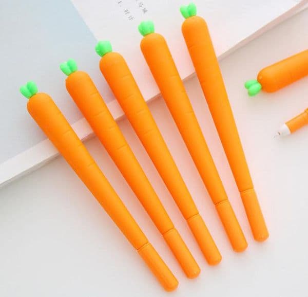 300 pcs/lot Creaive Carrot Roller Ballpoint Pen 0.5mm Orange Vegetable Shape Stationery SN1601