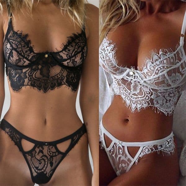 Seductive Lace Lingerie Set Black Micro Bikini Temptation for Women Sexy Slpwear u0026 Plus Size Options L260609