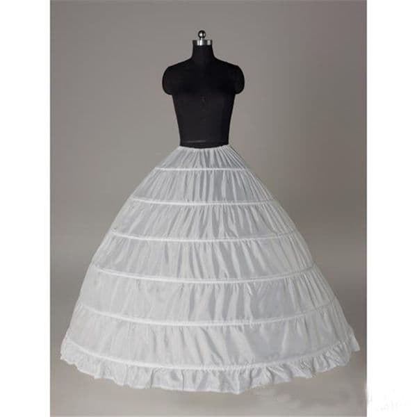 In stock Ball Gown Petticoat Cheap White Black Crinoline Underskirt Wedding Dress Slip 6 Hoop Skirt Crinoline For Quinceanera Dres