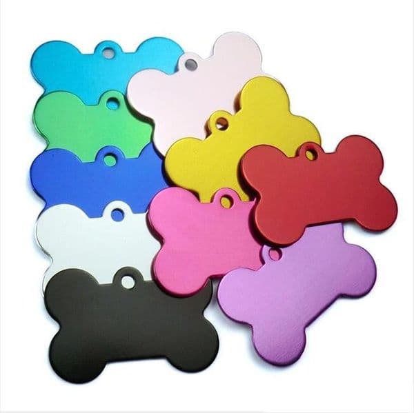Pet Mental Tag Bone Shape Aluminum Alloy Double Sided Personalized Blank Army Dog Tags Kitten Puppy Name Phone Number ID Label
