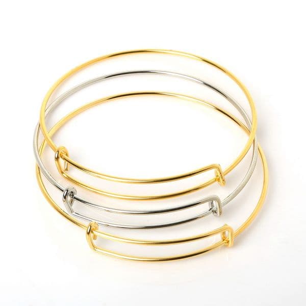 Wholesale- 6.5cm 10pcs Vintage Bracelet Plated Silver/Gold Adjustable Expandable Bracelet For Jewelry Making Women Lady Charms Bracelet DIY