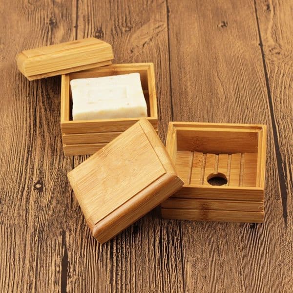 Natural Bamboo Dish Tray Holder Storage Soap Rack Box Container for Bath Shower Plate Bathroom LX1082