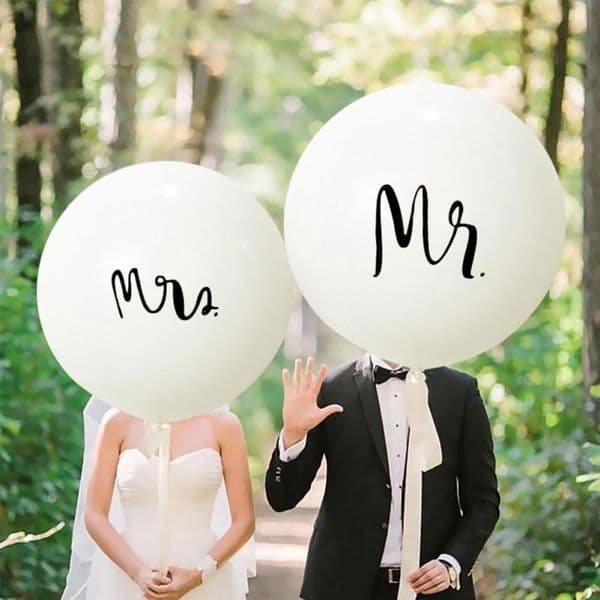 Mr Mrs Large 36Inch Round Latex Balloon Valentine Day Wedding Bachelorette Party Decor Supplies Qw9552 B2