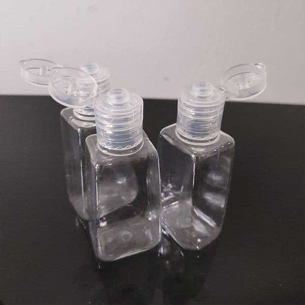 wholesale 30ml 60ml trapezoidal disposable gel hand sanitizer Travel Mini Plastic Empty bottle with Flip Top Cap makeup Shampoo sample bottles
