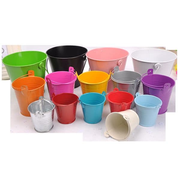 Metal Hanging Flower Pot Removable Tin Flowers Bucket Garden Balcony Wall Vertical Hang Pots B2