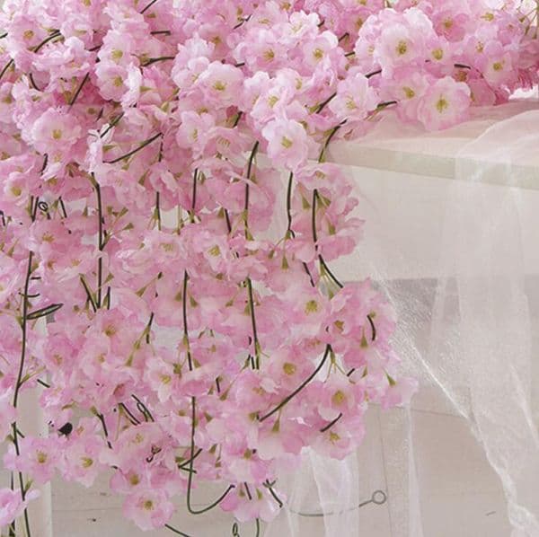 Artificial Cherry Blossom Wisteria Silk Flowers 200cm Long For Wedding Decoration Party Event Bulk Wholesale Flor De Cerezo Artificial Kunstliche Kirschblute