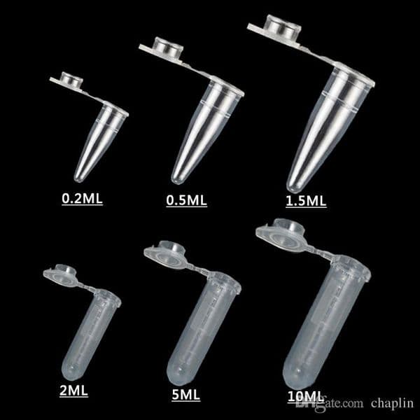 wholesale 0.2 0.5 1.5 2 5 10ML Capacity, Microcentrifuge Tubes with Snap Cap Plastic Test Vials Sample Small Bottle Vial Micro Centrifuge Tube for Lab