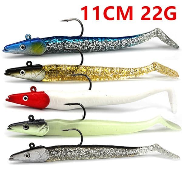 5 Color 11cm 22g Jigs Hook Fishing Hooks Fishhooks Soft Baits & Lures Fishing Tackle C-013