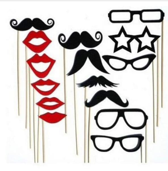 Funny Glasses Black Mustache Pink Paper Mask Wedding Decor Supplies Bachelor Party Photo Booth Props Birthday Party Red Lips GB475