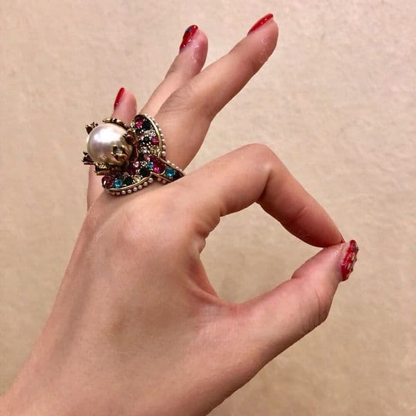 Fashion- brand designer pearl rings lady Design Women Party Wedding Lovers gift Luxury Jewelry for Bride with box