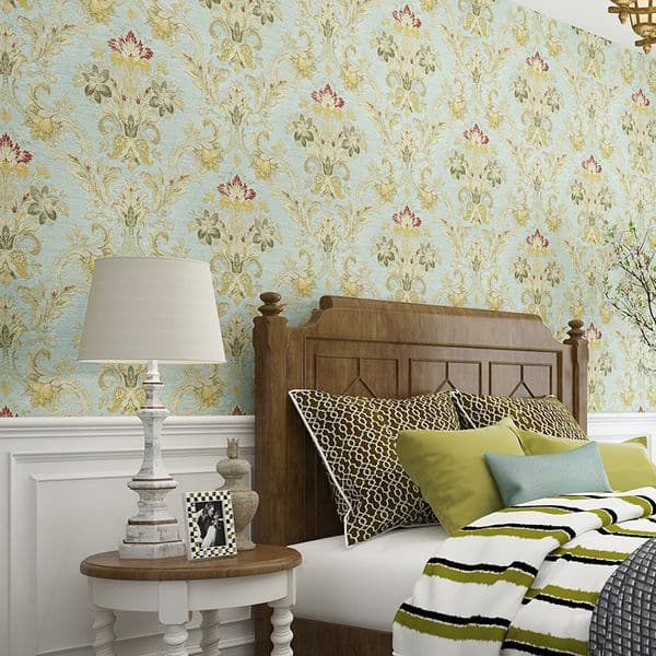 American style vintage royal floral wallpaper eco-friendly non-woven nontoxic for home bedroom living room dining room TV background wall