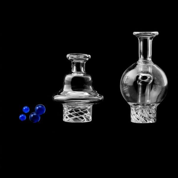 glass ufo bubble cap spinning carb cap with 6mm sapphire for beveled edge 10mm 14mm 18mm flat top thick bottom quartz banger nails
