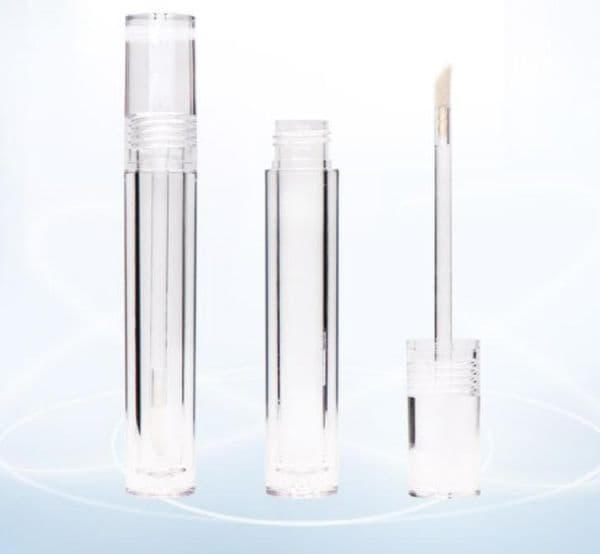 100pcs Empty 7.8ML Lipgloss Round Transparent Lip Gloss Tubes With Wand Empty Lip Gloss case Clear LX1980