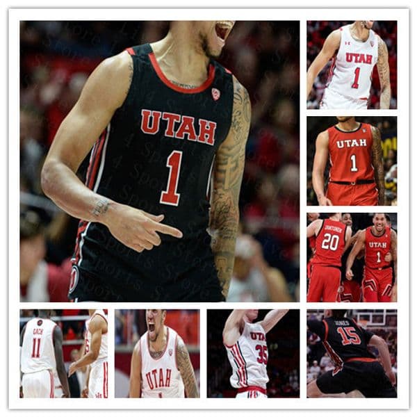 Custom 2021 College Utah Utes Jersey Basketball Kyle Kuzma Timmy Allen Both Gach Rylan Jones Riley Battin Branden Carlson Mikael Jantunen
