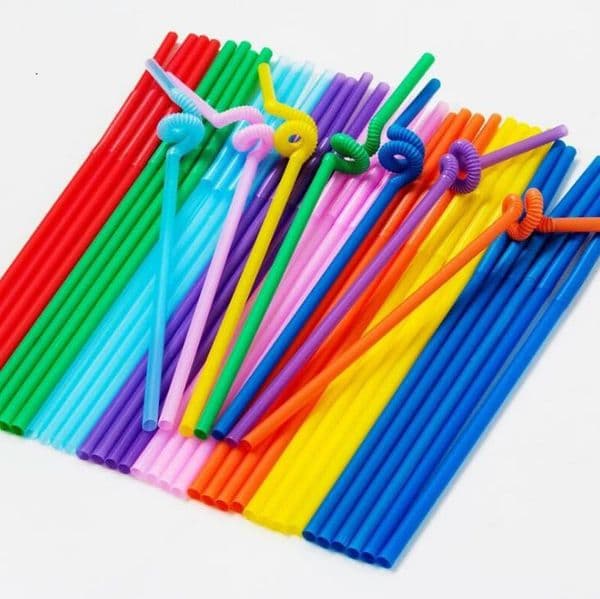 100pcs/set wholesale color one-time art long elbow juice drink plastic straw 100 sticks stock free shipping SN520