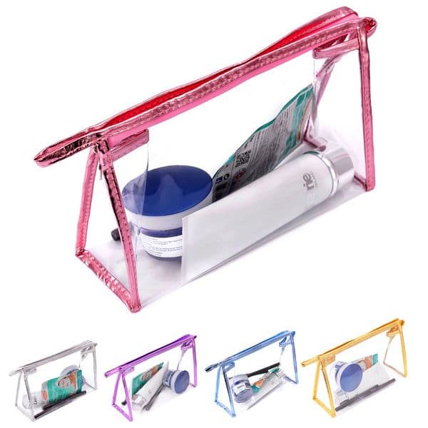 Clear Makeup Bag Transparent Plastic PVC Cosmetic Make Up Toiletry Bag Storage Zipper Pouch Beauty WB2034