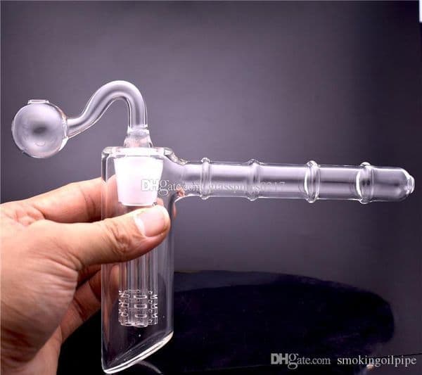 wholesale 6 Arm perc hammer glass bong hand smoking water pipe mini glass bong with oil burner pipe mini bong dhl free
