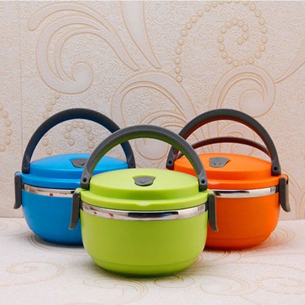 New Stainless Steel Lunch Box with handle Thermos for Food Container insulation Student Bento box Dinnerware discount sale KKA3845